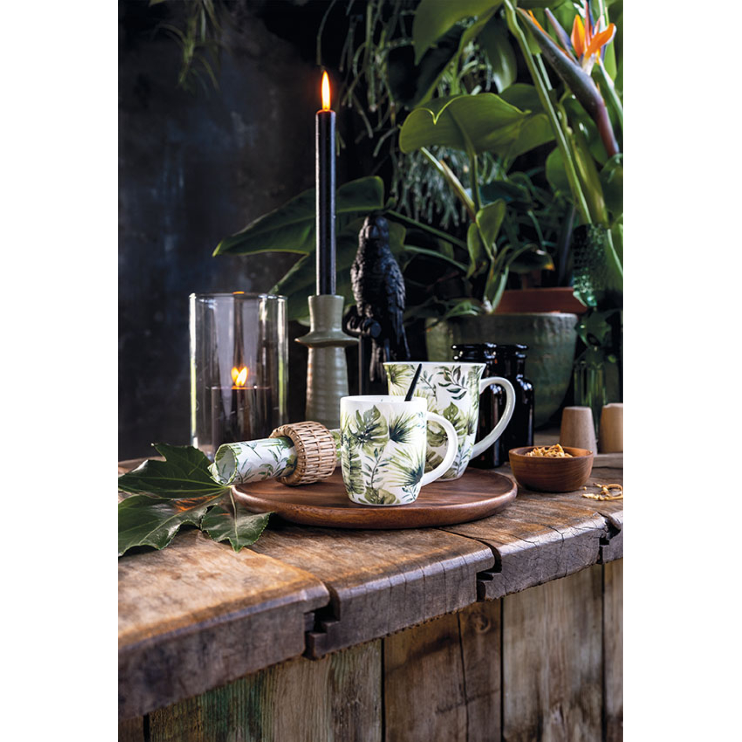 Чаша Jungle leaves white