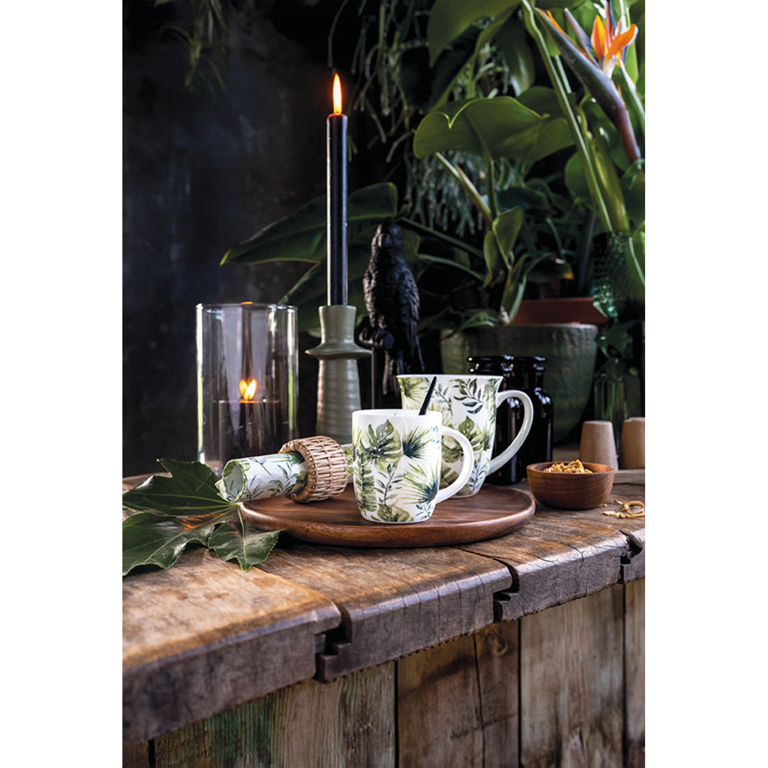 Чаша Jungle leaves white