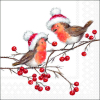 Салфетки Christmas robins white