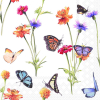 Салфетки Buterfly garden white