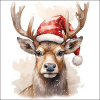 Салфетки Deer with Santa hat white
