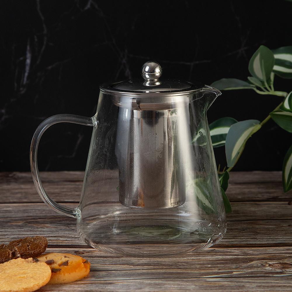 Стъклена каничка с цедка