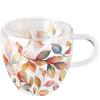 Двустенна стъклена чаша Colorful leaves